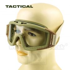Taktické okuliare Combat X Tan Glasses Clear číre