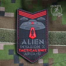 Alien Invasion X Area-51 Red 3D nášivka PVC