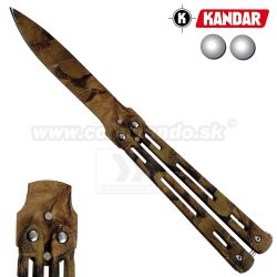Motýlik Balisong N337 ML maskáčový zatvárací nôž Kandar®