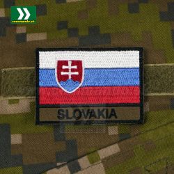 Nášivka SK vlajka s nápisom Slovakia 5x7cm