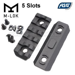 M-LOK 5 slots 2x kovové lišty Metal Rails ASG 19528