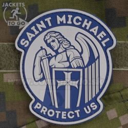 Svätý Michal LightBlue 3D nášivka PVC Saint Michael Protect Us