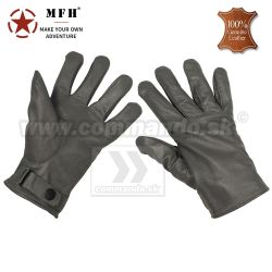 Kožené päťprstové BW rukavice, šedé