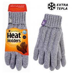 Dámske Heat Holders termo rukavice CABLE šedá