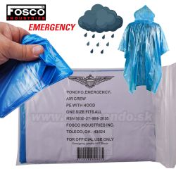 Núdzový pršiplášť do dažďa ľahké pončo Emergency Poncho Fosco