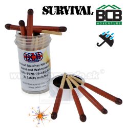 Vodeodolné survival zápalky 25 ks BCB  NO4 MK3