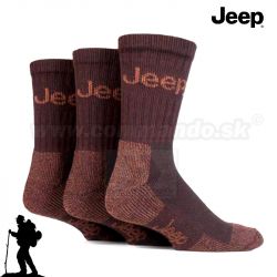 Jeep Terrain pracovné turistické ponožky 3 páry  hnedé