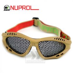 WE Nuprol NP Shades Taktické TAN okuliare s kovovou mriežkou Tan