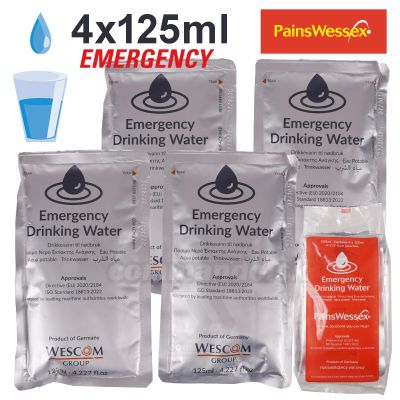 Pitná voda 4x125ml Emergency Drinking Water PainsWessex | Commando.sk