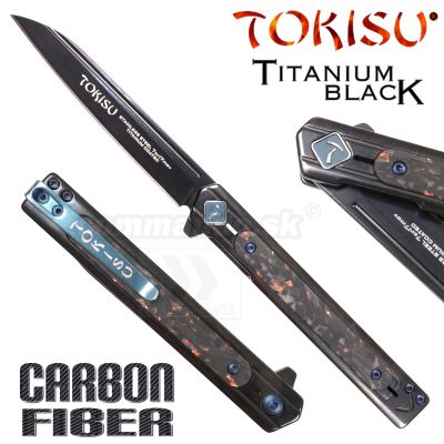 TOKISU BRIGHT BLACK STEEL Carbon zatvárací nôž 25021 | Commando.sk