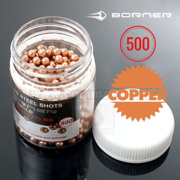 Borner BB Steel Shots Copper 500ks oceľové broky 4,5mm