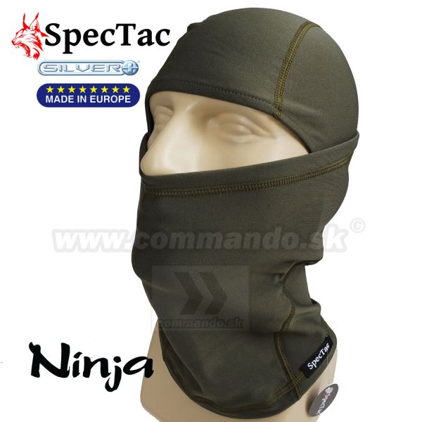 SpecTac Termoaktivna Kukla Ninja Green Silver Plus Balaclava