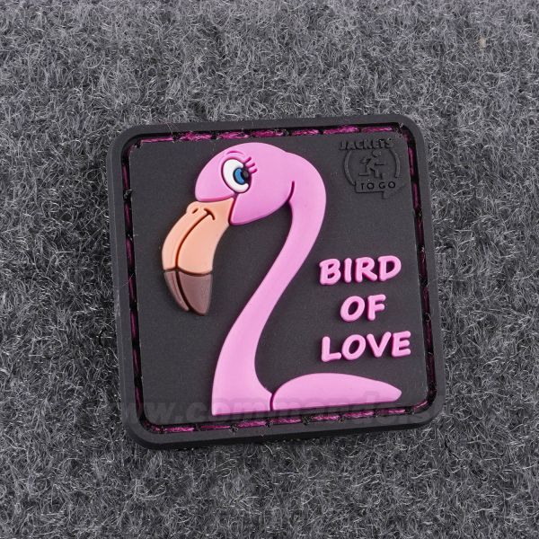 Bird of Love 3D nášivka PVC JTG 3x3cm