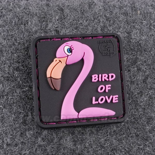 Bird of Love 3D nášivka PVC JTG 3x3cm