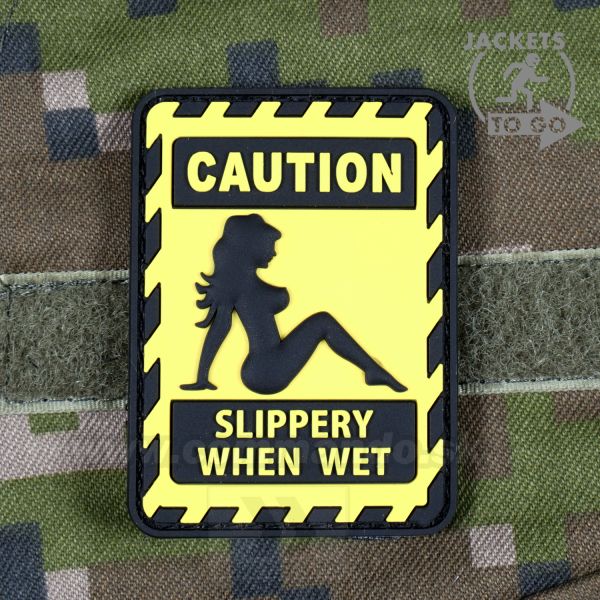 CAUTION Slippery When Wet 3D nášivka PVC JTG