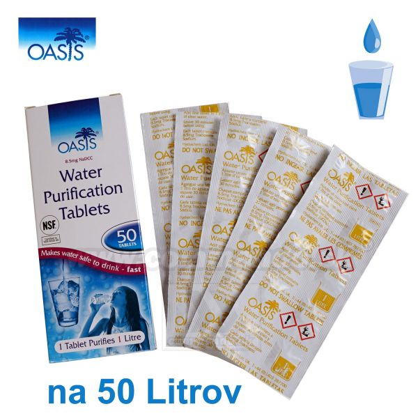 Oasis dezinfekcia vody 50 tabl. Water Purification Tablets