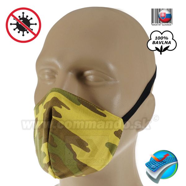 Ochranná maska Yellow Camo 2+1 vrstvové