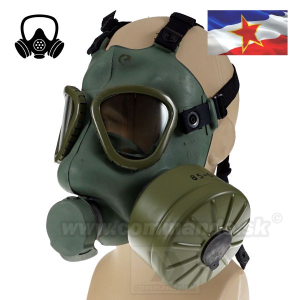Juhoslovanská M-1 plynová ochranná maska komplet set zánovná