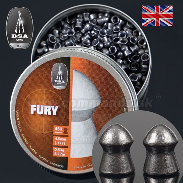 Diabolo BSA FURY Metal 4,5mm 450ks 0,53g