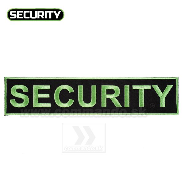 Nášivka Security zelená 7x30cm veľká so suchým zipsom