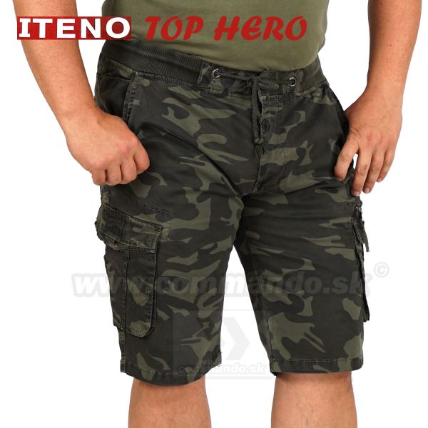 Maskáčové kraťasy kapsáče Top Hero Green zelené ITENO