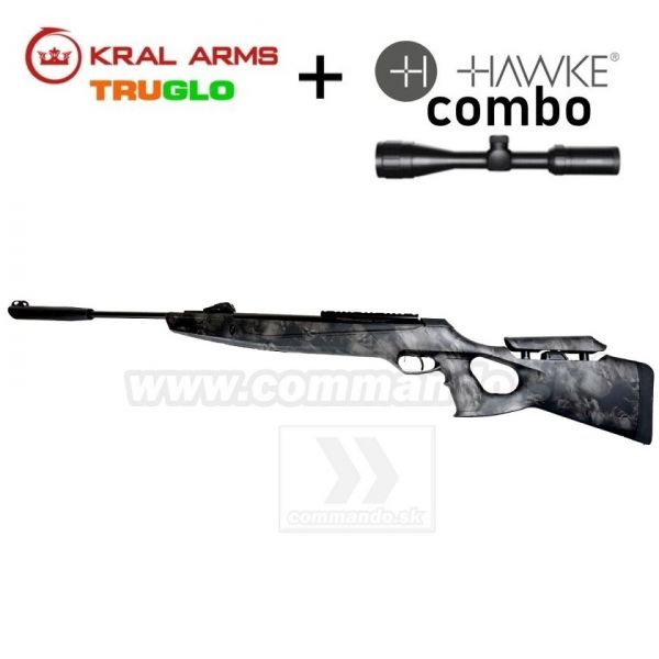 Vzduchovka KRAL ARMS N-11 Skull 4,5mm COMBO Hawke Vantage 3-9x40 AO