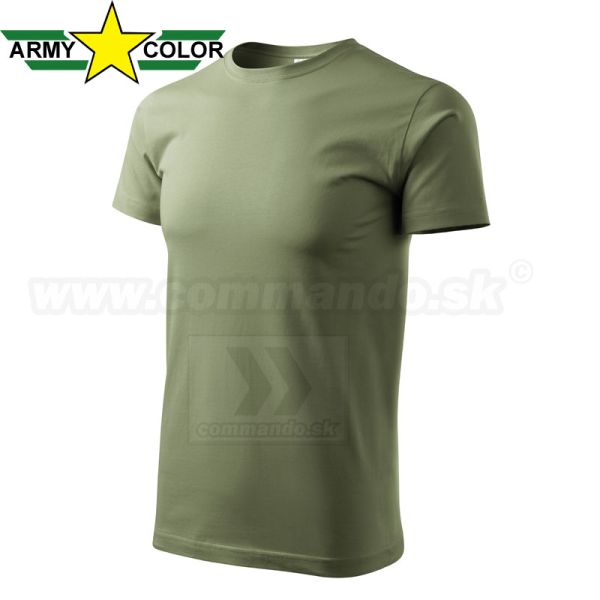 Tričko krátky rukáv basic 129, khaki