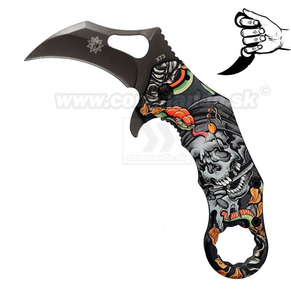 Karambit Skull Fighter X73 zatvárací nôž s clipom