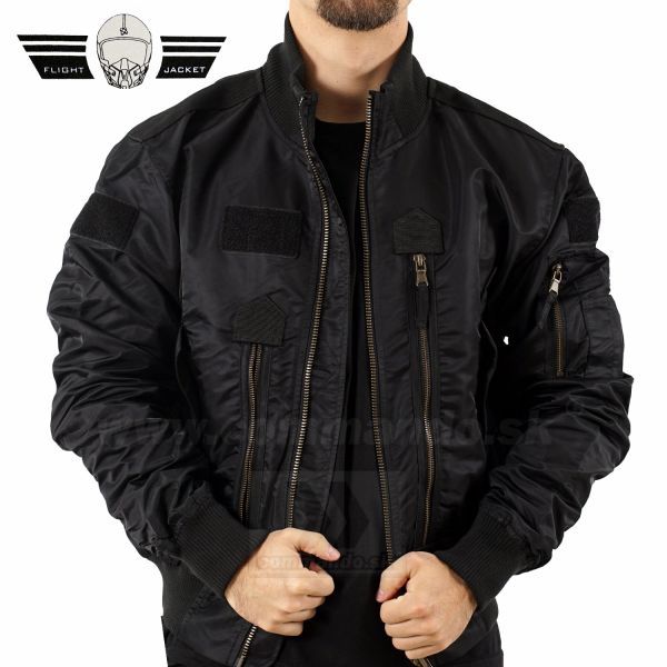 US Tactical Pilot Jacket čierna bomberka Black