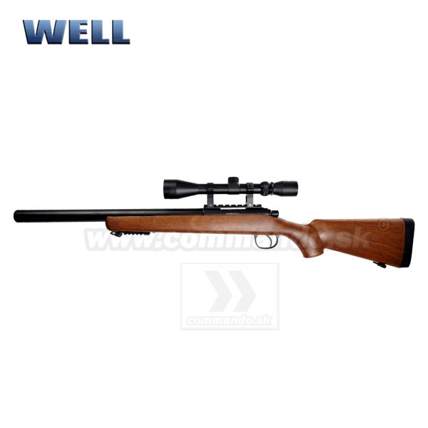 Airsoft Sniper Well MB02H WOOD Set ASG 6mm