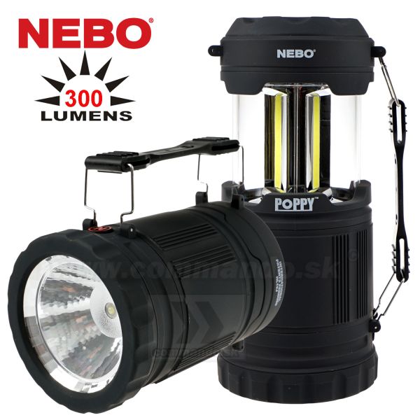 Ručná LED kemping baterka NEBO POPPY 300Lumen sivá