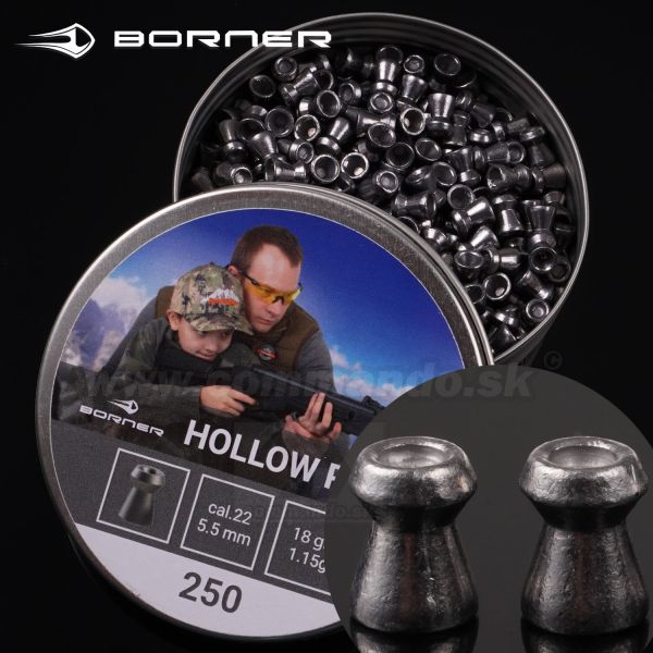 Diabolo Hollow Point 5,5mm 250ks 1,15g Borner .22