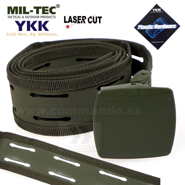 Opasok YKK® Schnalle Laser Cut Quick Rlease zelený 130cm