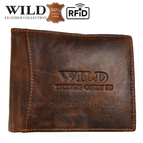 Peňaženka kožená WILD Things Only 5501 hnedá RFiD