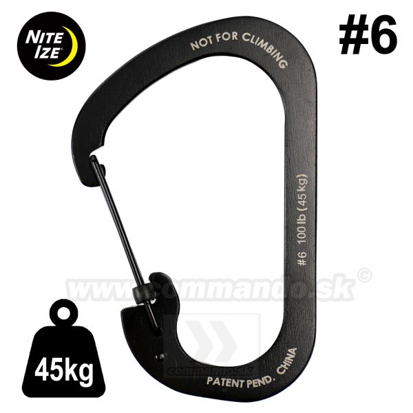 Karabínka SlideLock® 45kg #6 Stainless Nite Ize® Carabiner