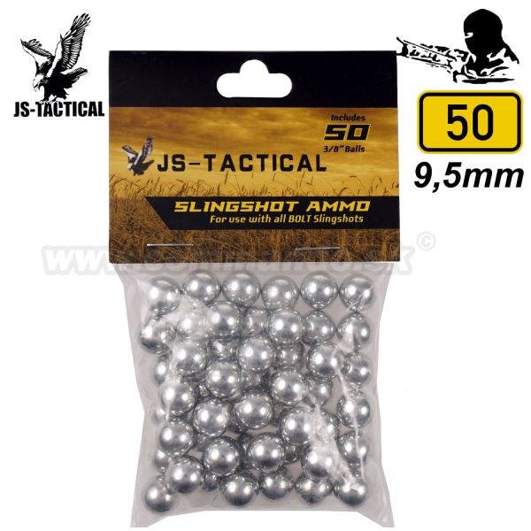 Oceľové guličky 9,5mm do praku 50ks JS-Tactical