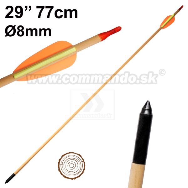 Šíp 1ks drevený 29" ostrý hrot pre luk Ø8mm Royal Arrow