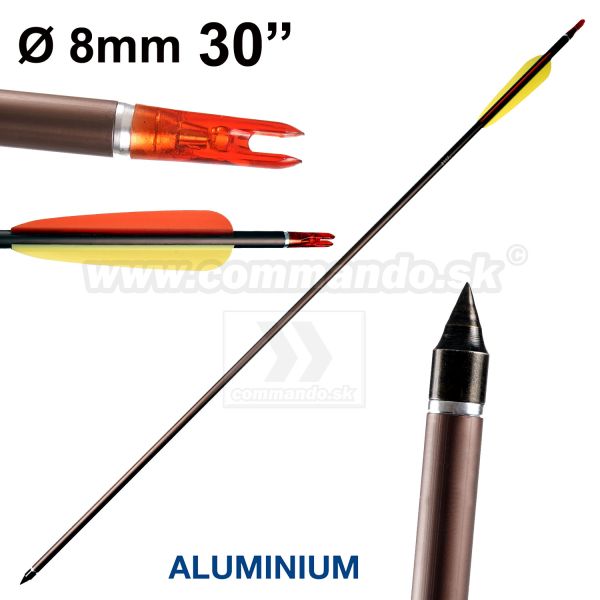 Šíp 1ks duralový 30" ostrý hrot pre luk Ø8mm Allu Arrow