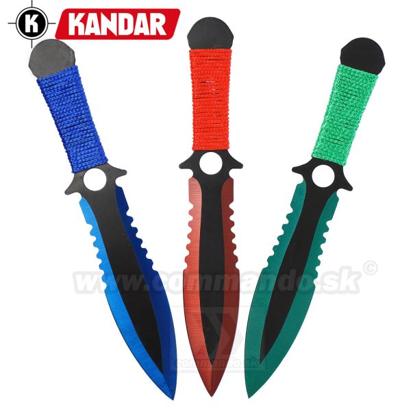 Vrhacie nože Kandar® ColorAttack set 3 kusy Throwing Knives N418