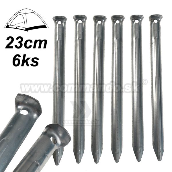 Stanové kolíky oceľové 23cm 6ks Tent Pegs