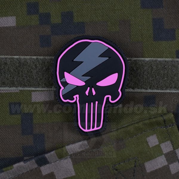 3D nášivka PVC PUNISHER Thunder pink