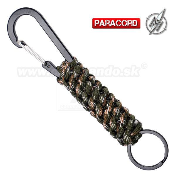 Carabiner Paracord Camo prívesok s krúžkom Barbaric®