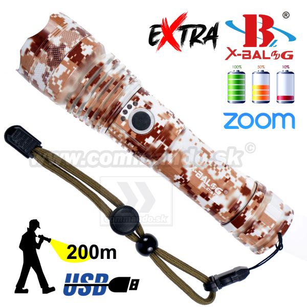 X-BAL P50 Extra Strong USB LED svietidlo Zoom Digi Camo