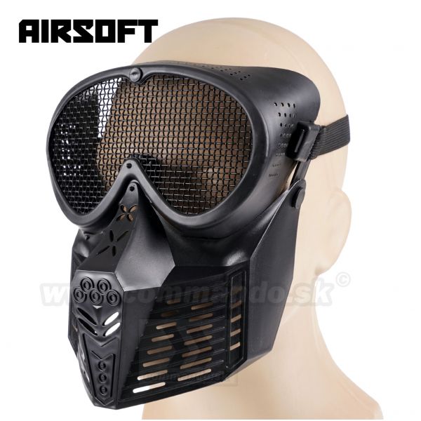 Airsoft taktická maska Transformers čierna s mriežkou