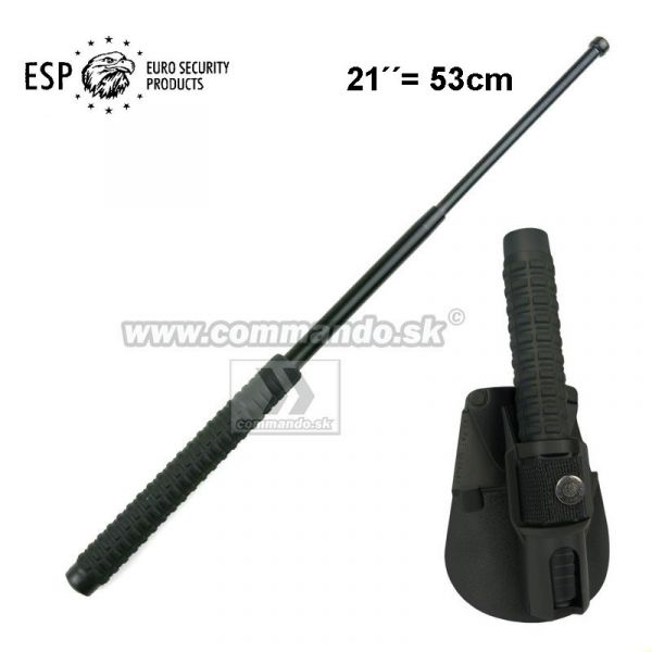 Teleskopický obušok ESP kalený 21" čierny Extra Grip + púzdro BH-24