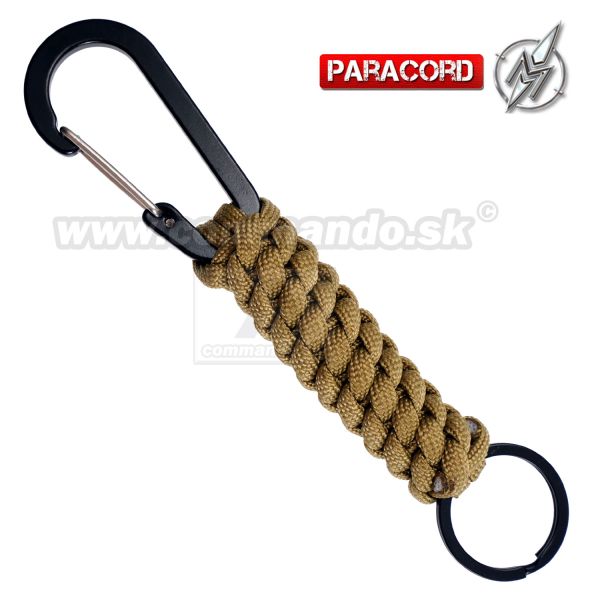 Carabiner Paracord Coyote prívesok s krúžkom Barbaric®