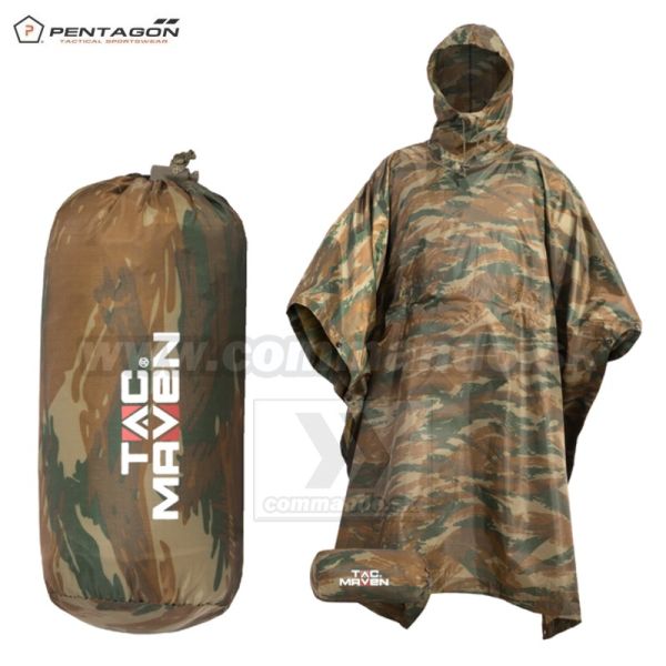 PENTAGON THUNDER PONCHO - pršiplášt do dažďa v netrhavej RipStop úprave - GR Camo