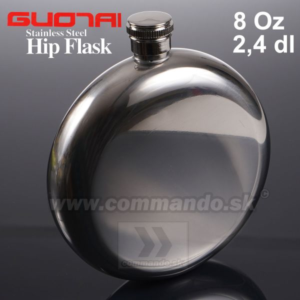 Likérka fľaša ROUND 240ml Hip Flask 8 Oz Ploskačka