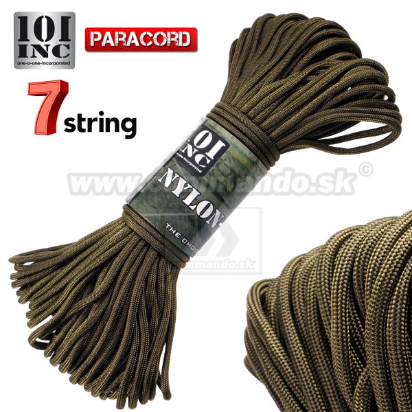 Lano zelené Oliv Paracord 30m 7 vlákien 101 INC.