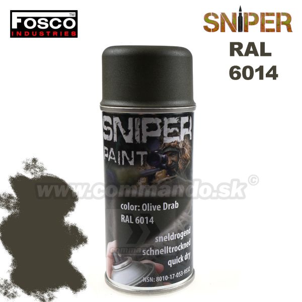 SNIPER farba v spreji RAL 6014 zelená 150ml FOSCO Industries